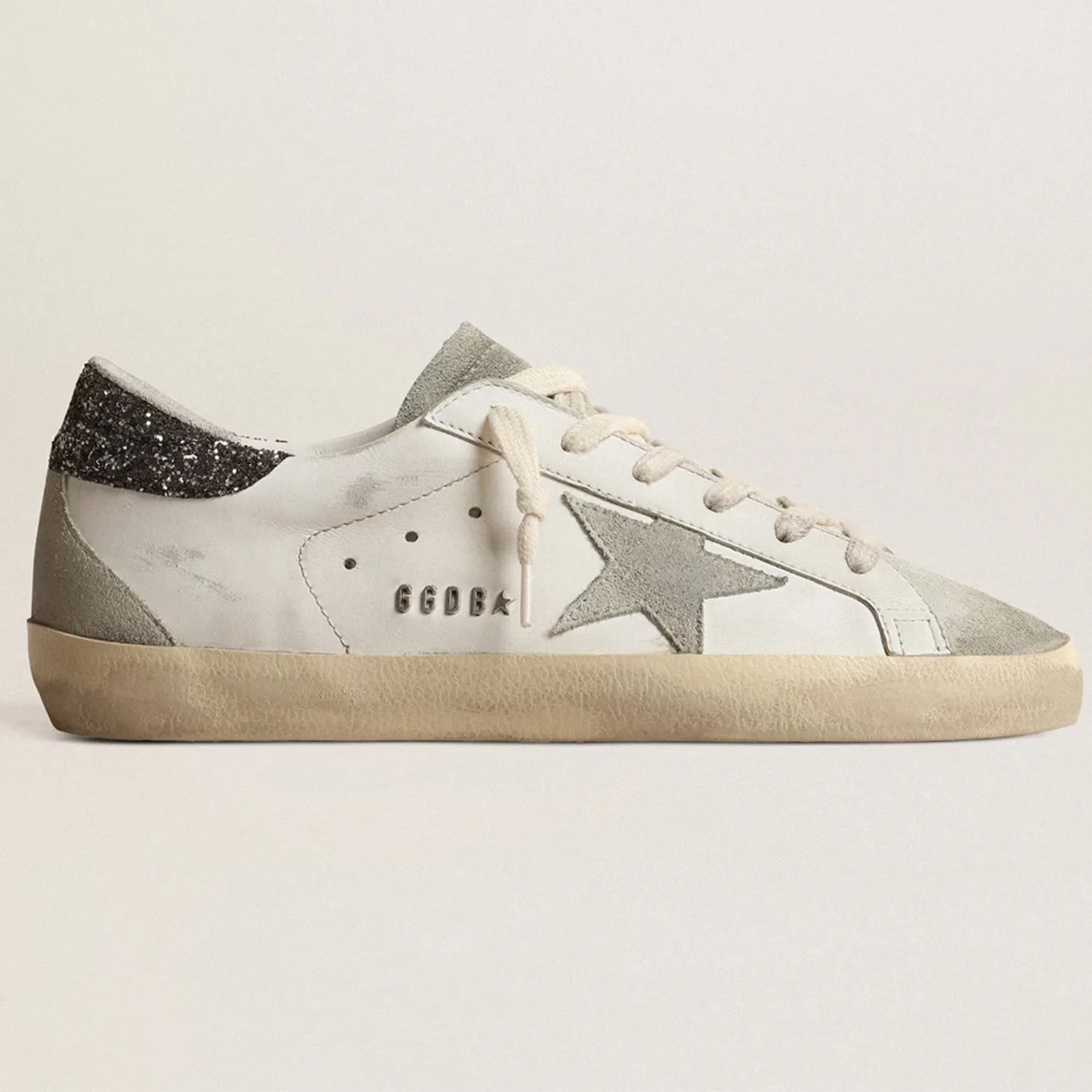 Golden Goose Super-Star Gray Star Glitter Main View